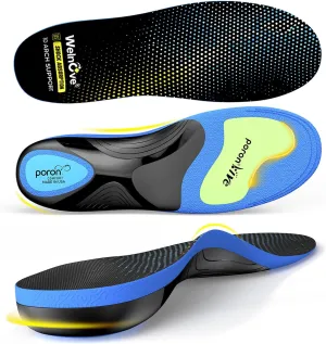 Work Boot Insoles Plantar Fasciitis - Welnove Heavy Duty Inserts for Pain Fatigue Relief, Standing All Day - High Arch Support Shoe Insoles Orthotic for Flat Feet, Achilles Tendonitis, Men Women (XS)