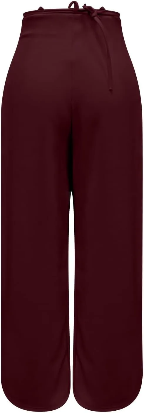 Work Pants Women High Waisted Stretch Wide Leg Dress Slacks Business Casual Suit Trousers Tummy Control Office Bottom