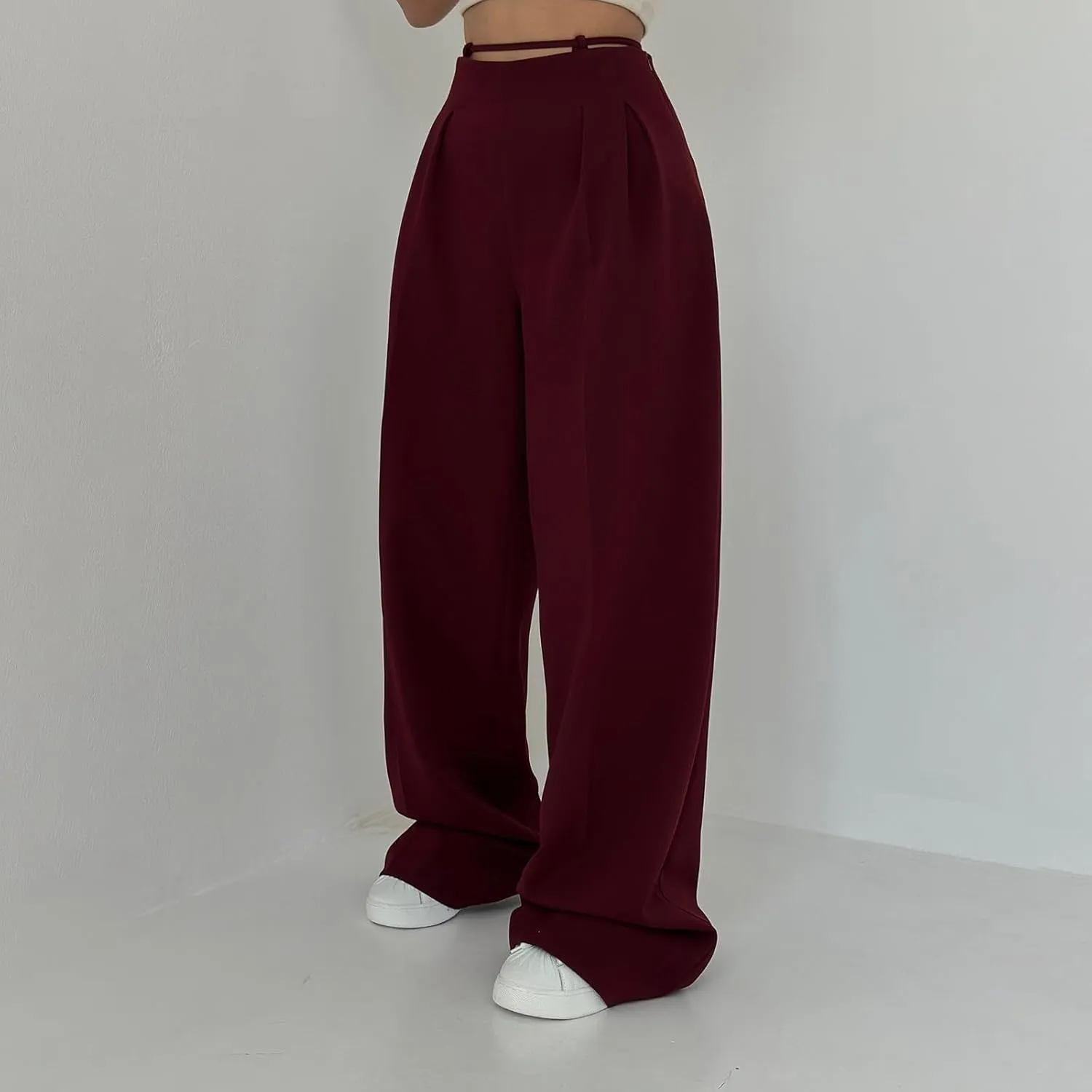 Work Pants Women High Waisted Stretch Wide Leg Dress Slacks Business Casual Suit Trousers Tummy Control Office Bottom
