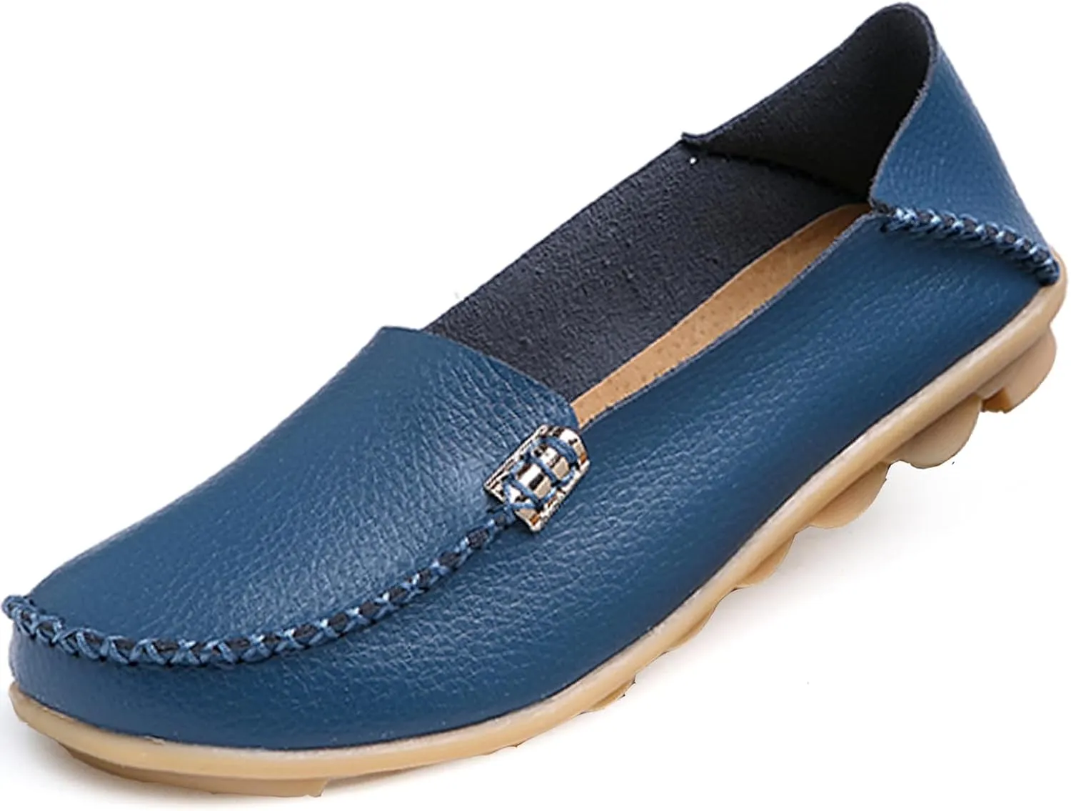 WUIWUIYU Women's Comfortable Loafers Casual Round Toe Moccasins Driving Flats Soft Walking Shoes Women Slip Ons