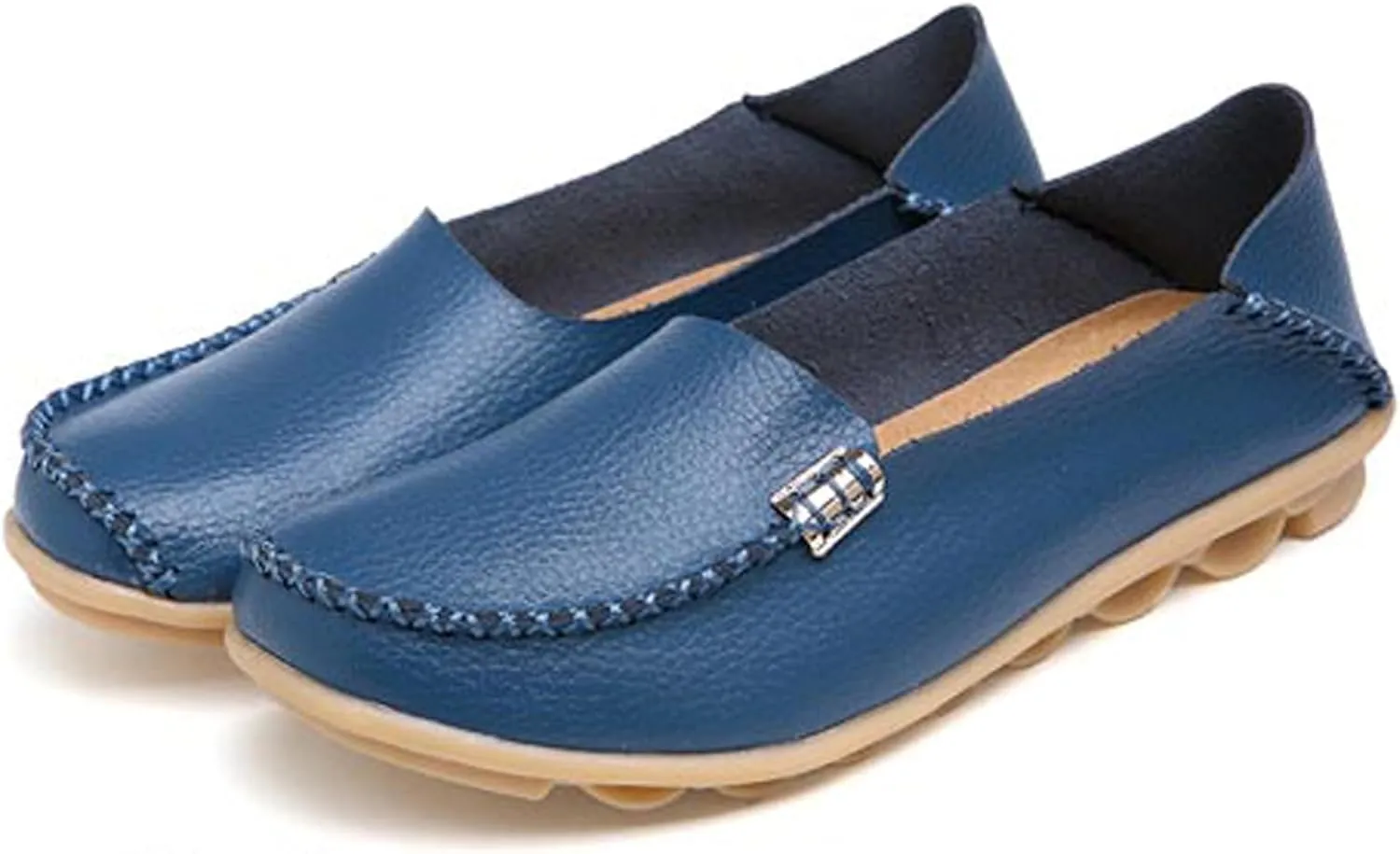 WUIWUIYU Women's Comfortable Loafers Casual Round Toe Moccasins Driving Flats Soft Walking Shoes Women Slip Ons