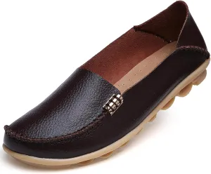 WUIWUIYU Women's Comfortable Loafers Casual Round Toe Moccasins Driving Flats Soft Walking Shoes Women Slip Ons