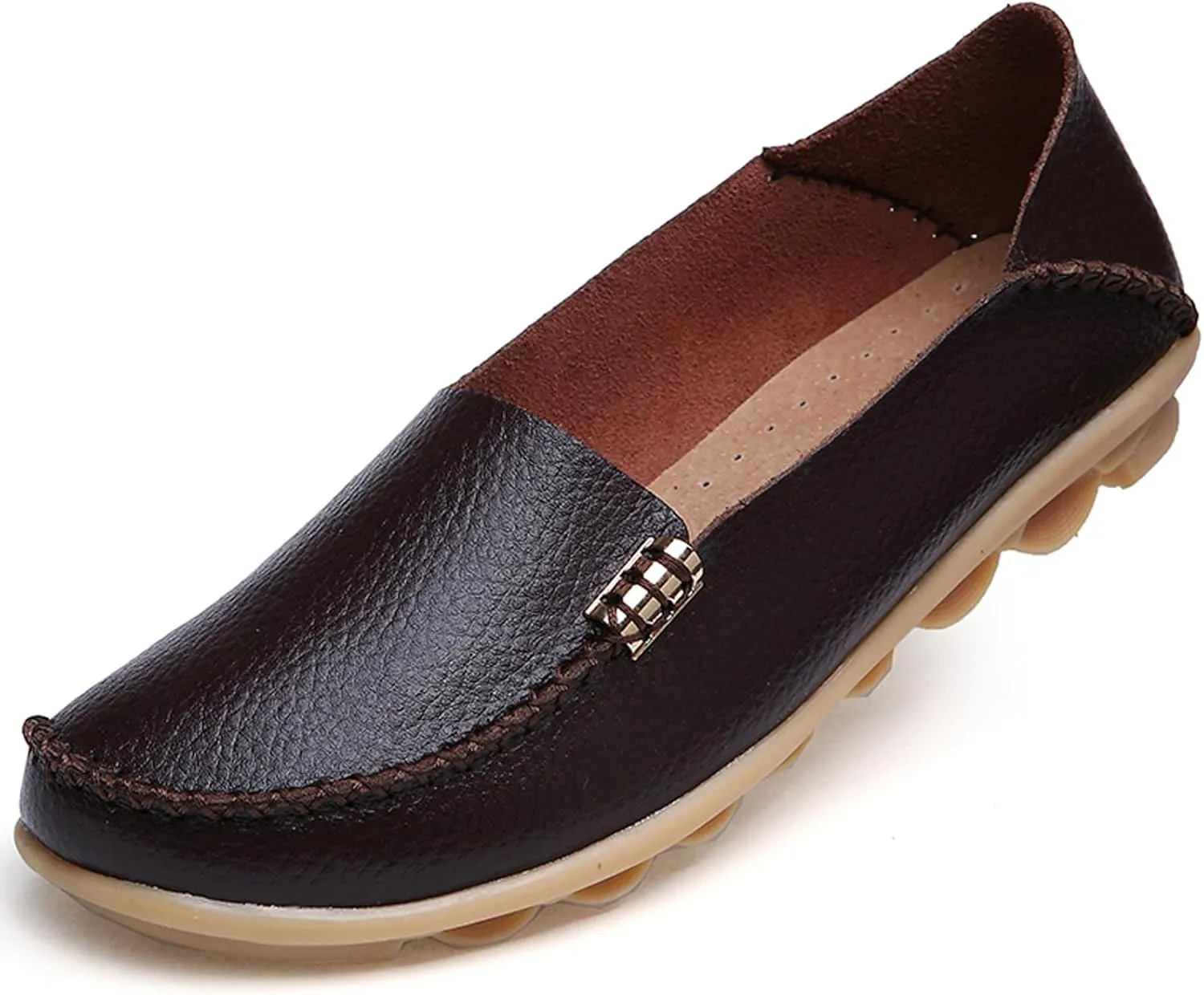 WUIWUIYU Women's Comfortable Loafers Casual Round Toe Moccasins Driving Flats Soft Walking Shoes Women Slip Ons