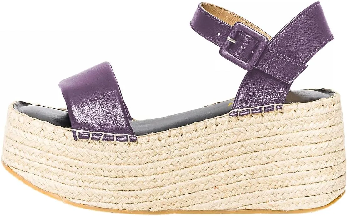 YDN Women Ankle Strap Sandals Braid Platform Wedge High Heeled Espadrilles Open Square Toe Buckle Shoes Shopping Party Dating Size 4-16 US
