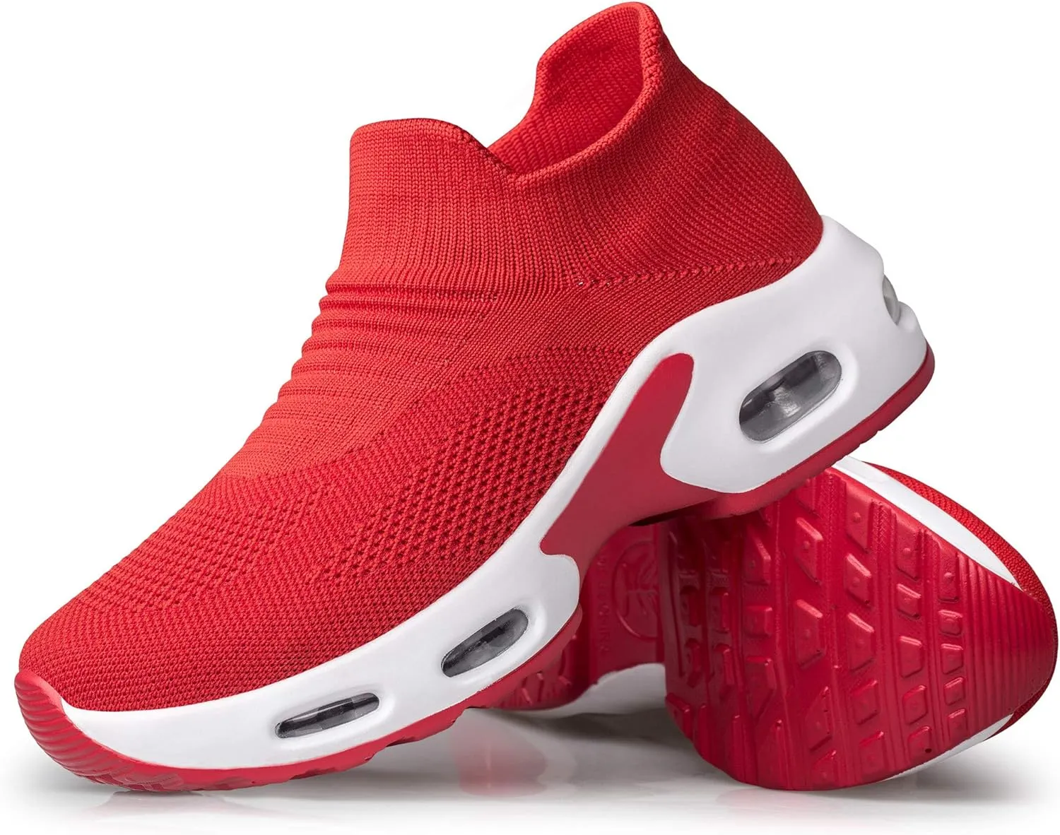 YHOON Women's Walking Shoes - Sock Sneakers Slip on Mesh Platform Air Cushion Athletic Shoes Work Nurse Comfortable