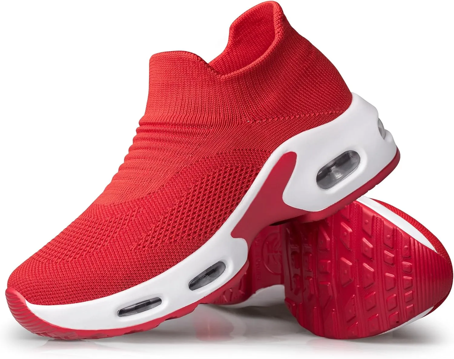 YHOON Women's Walking Shoes - Sock Sneakers Slip on Mesh Platform Air Cushion Athletic Shoes Work Nurse Comfortable