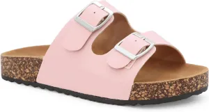YOKI GIENNA-48Y Girls Sandals with Adjustable Double Buckles, Cushioned Cork Flats, Girls Summer Sandals