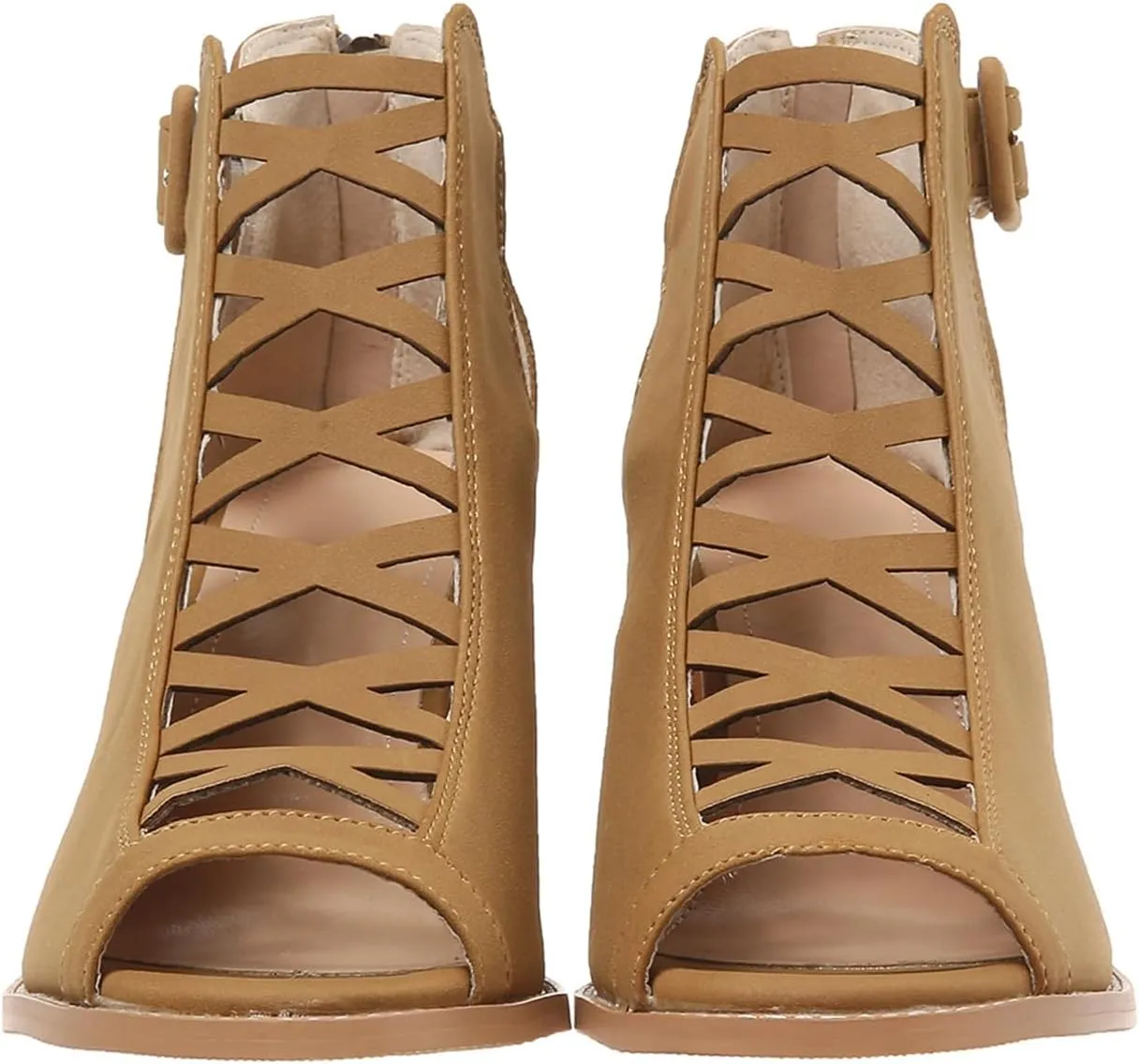 ZBYY Women Platform Open Toe Sandals Crisscross Straps Back Zipper High Heel Sandal with Adjustable Ankle Strap Sandals