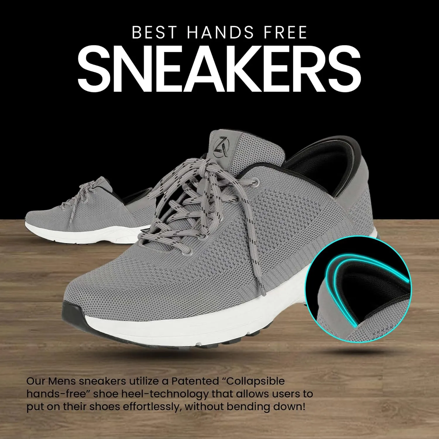 ZEBA Hands Free Slip on Sneakers for Men - Step Up Your Comfort and Style with Perfect Walking Shoes and Fashion Sneakers