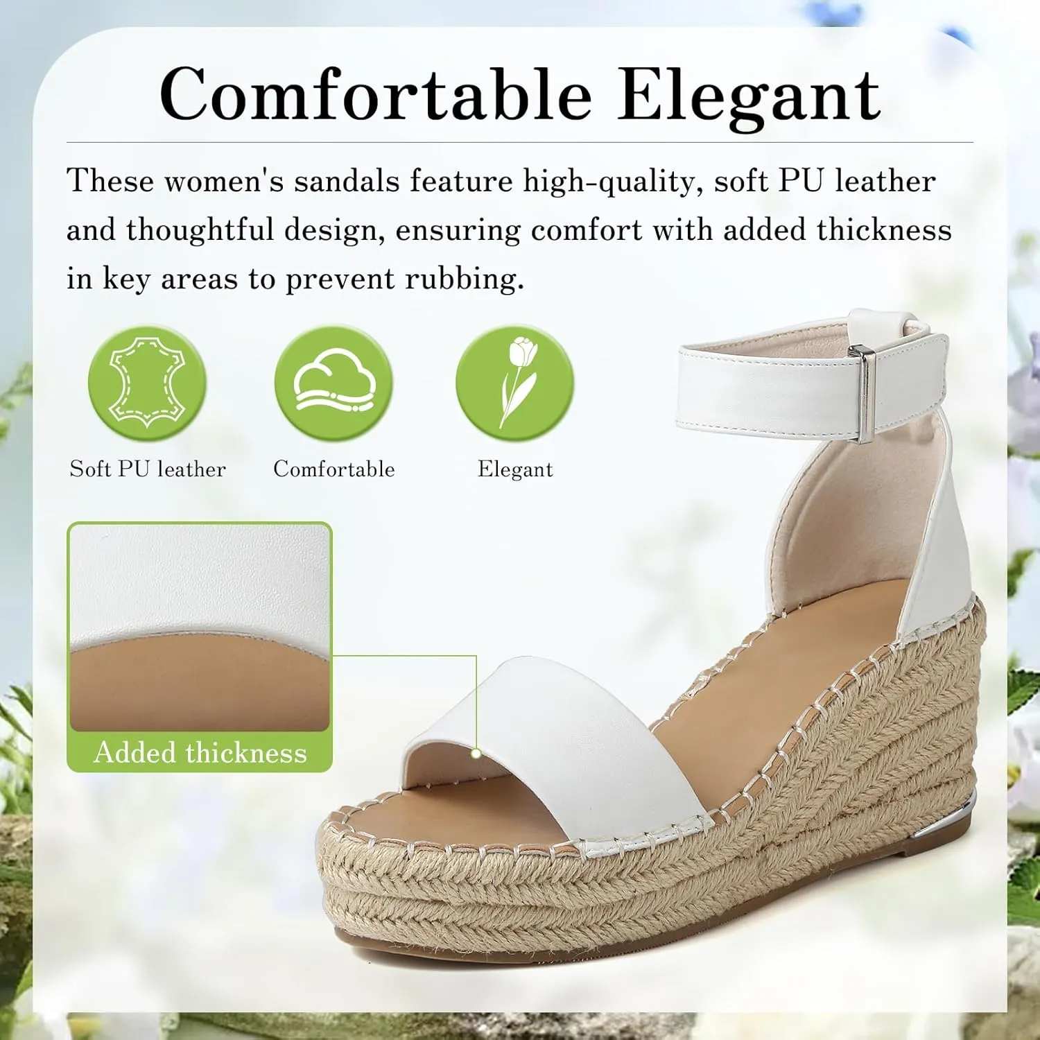 ziitop Espadrille Wedge Sandals for Women