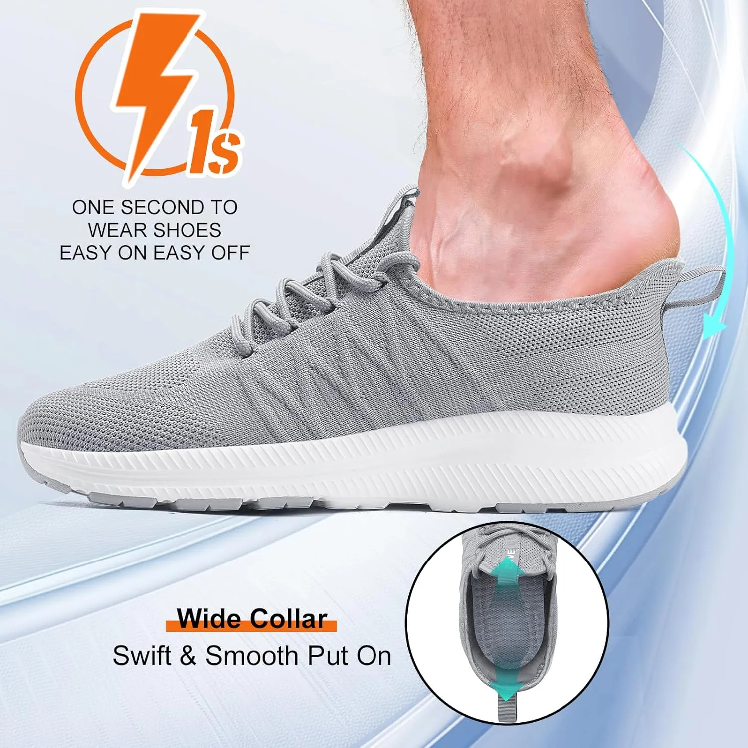 ZOVE Wide Toe Box Shoes for Men Extra Wide Width Sneakers Non-Slip Ultra Light Wide Tennis Running Shoes Breathable Casual Walking Sneakers Diabetes Workout Gym Jogging Sports