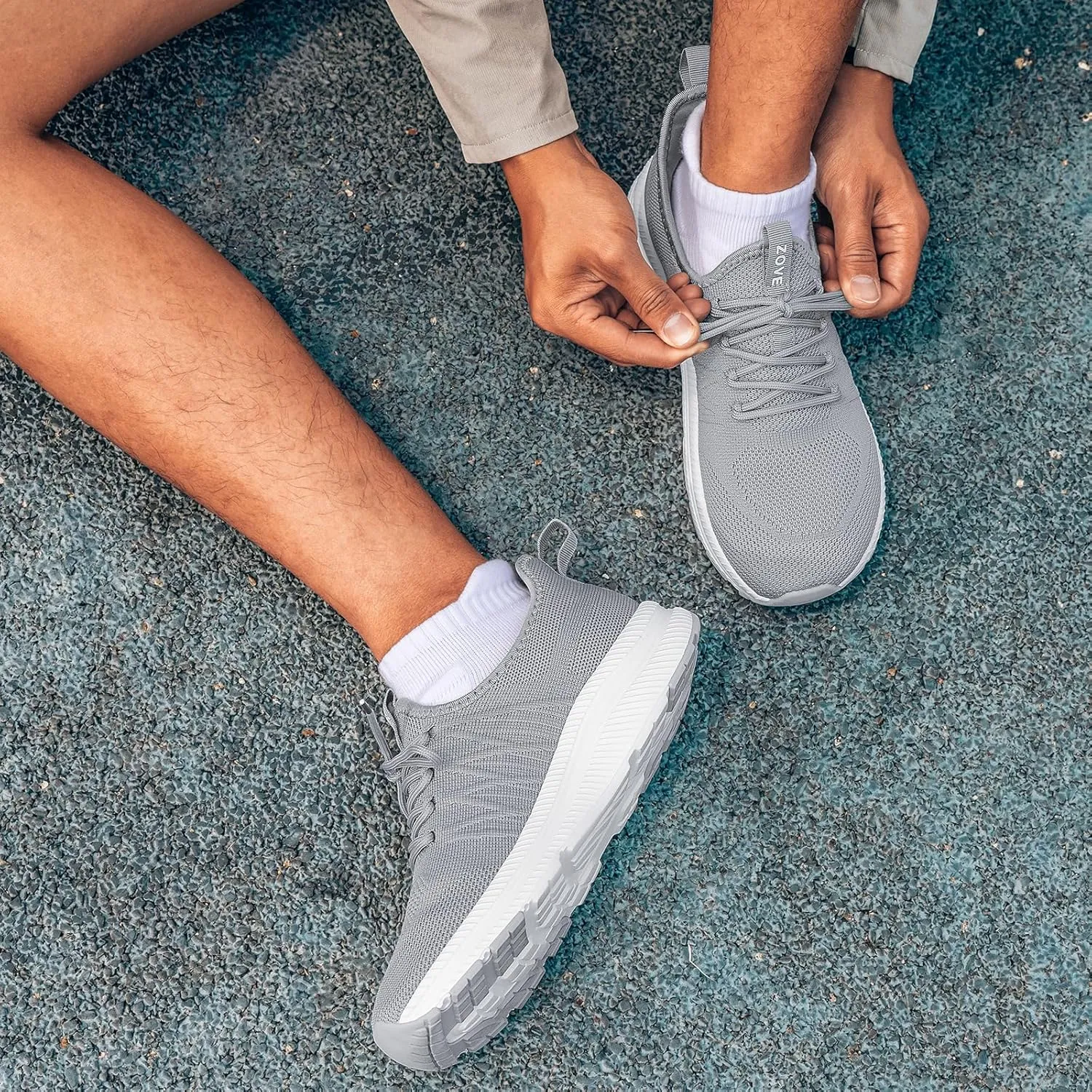 ZOVE Wide Toe Box Shoes for Men Extra Wide Width Sneakers Non-Slip Ultra Light Wide Tennis Running Shoes Breathable Casual Walking Sneakers Diabetes Workout Gym Jogging Sports