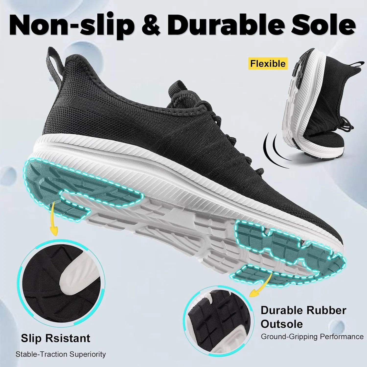 ZOVE Wide Toe Box Shoes for Men Extra Wide Width Sneakers Non-Slip Ultra Light Wide Tennis Running Shoes Breathable Casual Walking Sneakers Diabetes Workout Gym Jogging Sports