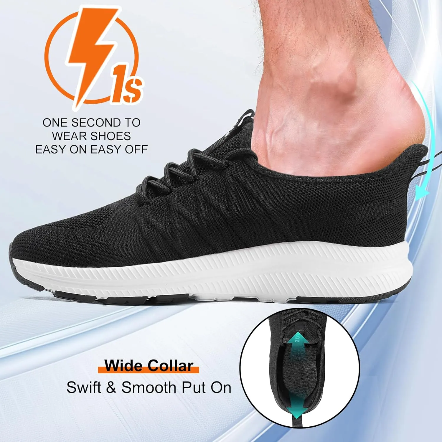 ZOVE Wide Toe Box Shoes for Men Extra Wide Width Sneakers Non-Slip Ultra Light Wide Tennis Running Shoes Breathable Casual Walking Sneakers Diabetes Workout Gym Jogging Sports