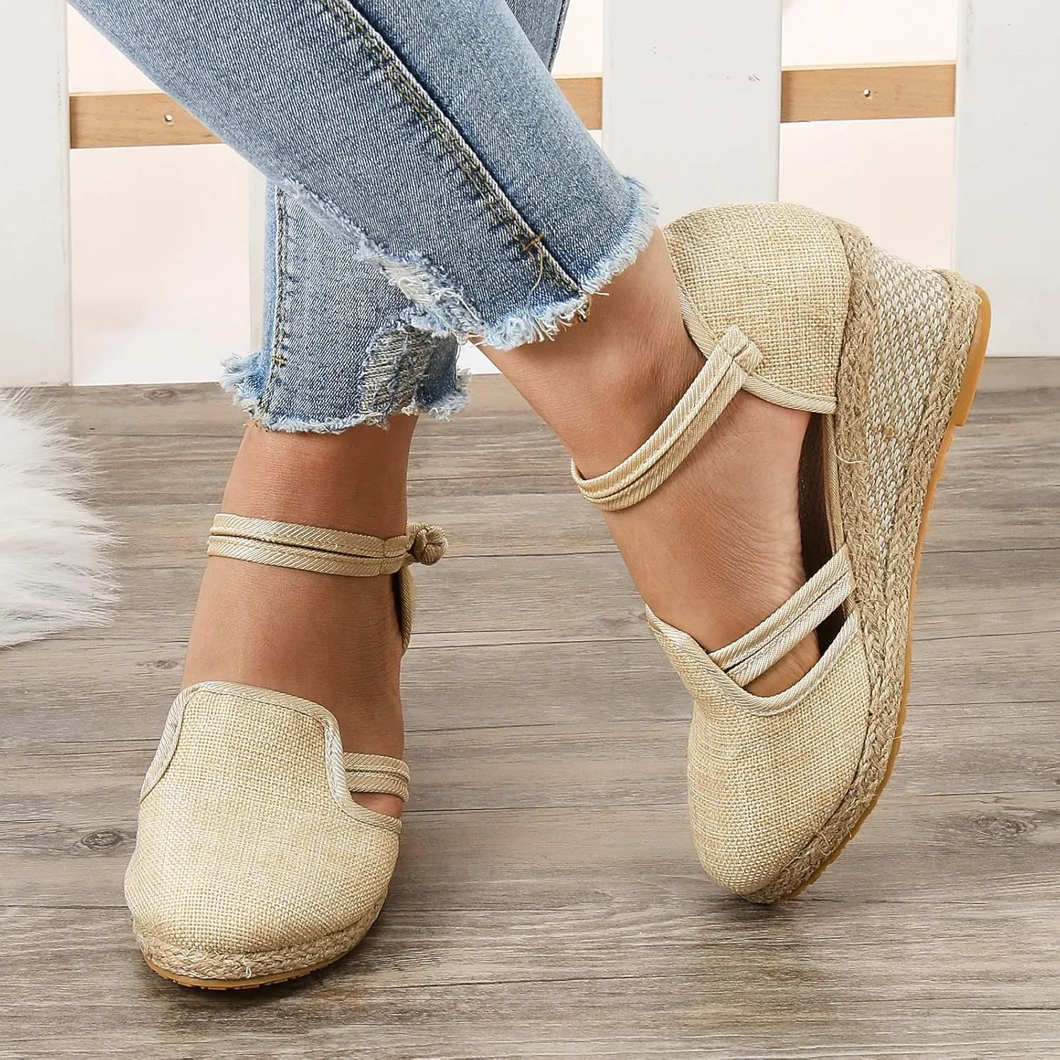 ZSpzx Women Wedge Sandals 2025,Closed Toe Walking Footwear Comfortable Ladies Dress Dance Party Casual Shoe Ankle Strap Breathable Indoor/Outdoor Slip-On Soft Cushion Slippers Daily Wear