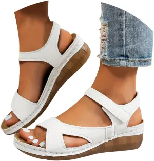 ZSpzx Women Wedge Sandals 2025,Comfortable Lady Dressy Arch Support Walking Footwear Breathable Dress Vacation Slippers Summer Cute Casual Shoe Peep-Toe Soft Cushion Daily Wear Indoor/Outdoor