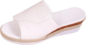 ZSpzx Women's Wedge Sandals 2025,Party Dance Height Increase Cushion Beach Vacation Slip-On Slippers Comfortable Open Toe Soft Sole Daily Wear Slides Breathable Fashion Casual Shoe
