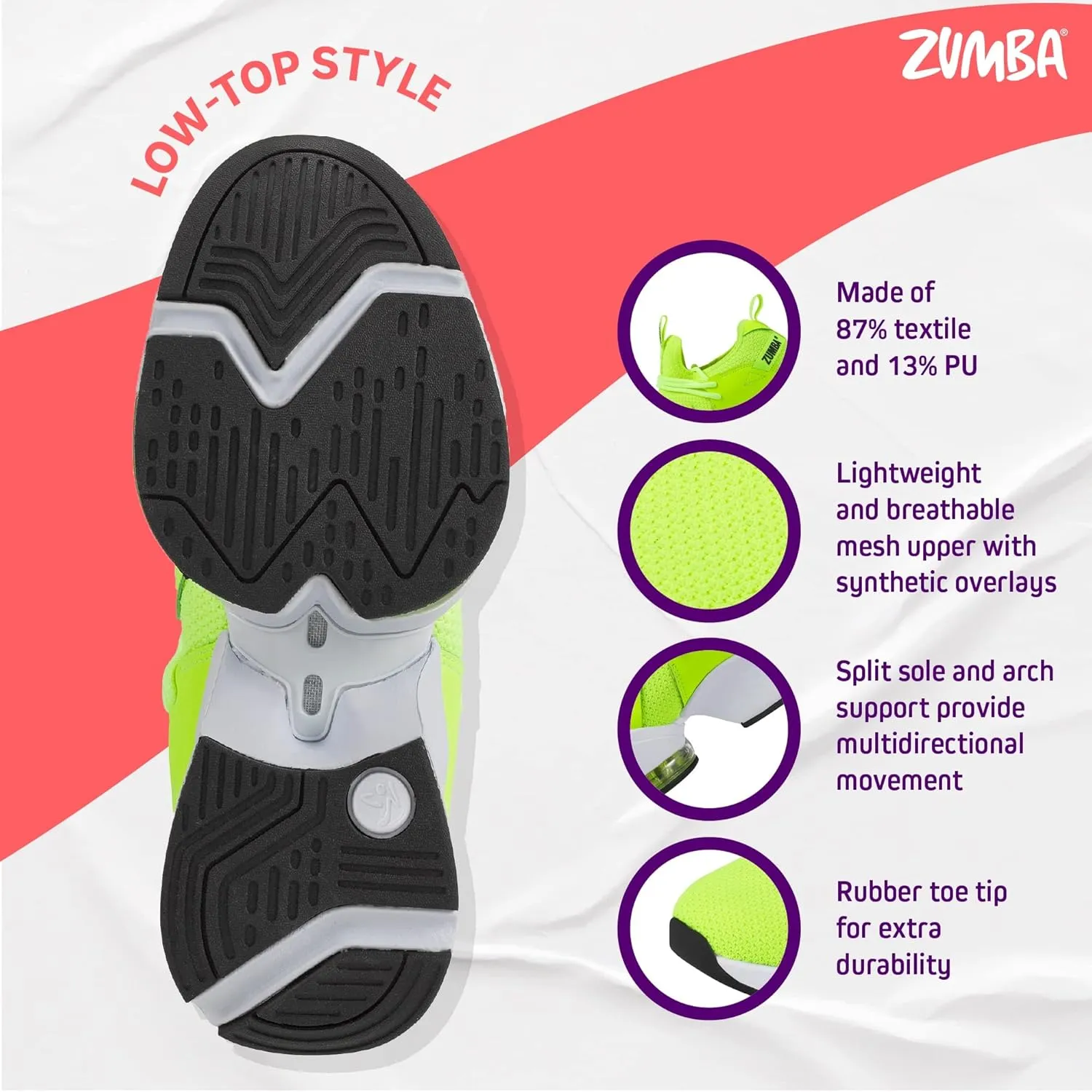 ZUMBA Women’s Air Stomp Slip-On Shoes, Cute Athletic Sneakers
